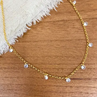 CHOKER ZIRCONIAS PENDURADAS